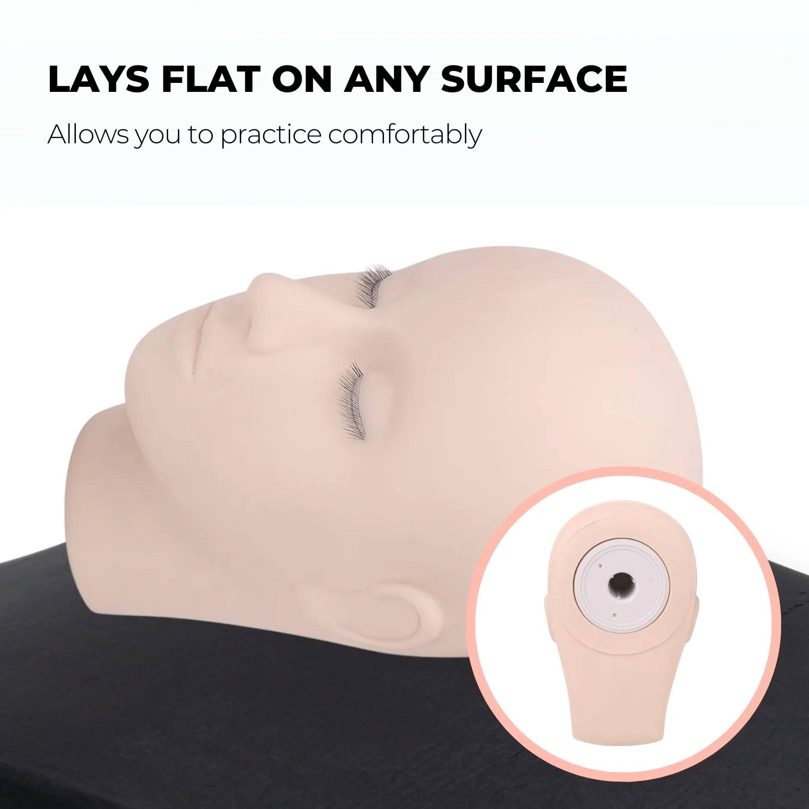 Triple Layered Mannequin Head for Eyelash Extension Training