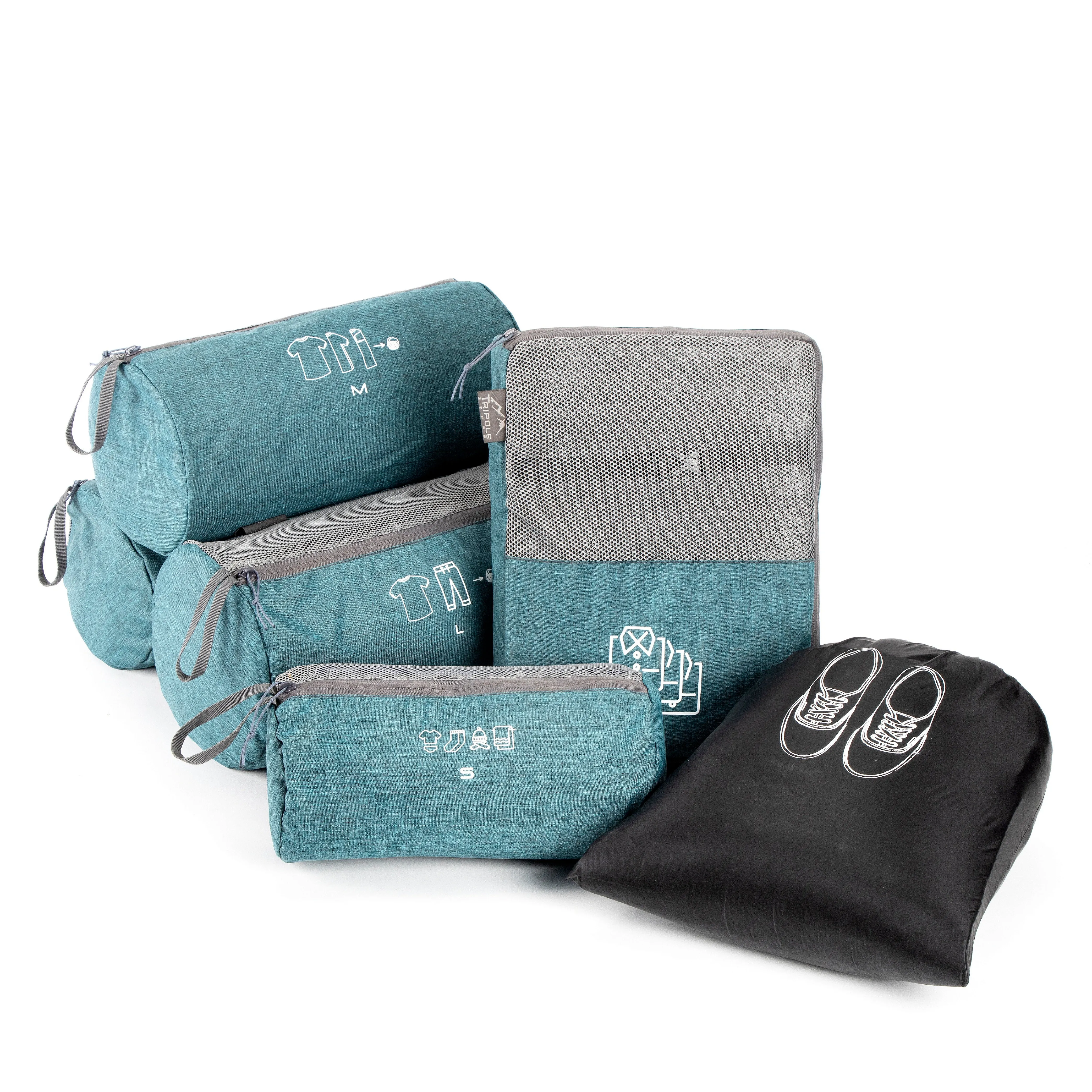 Tripole Organizer Packs - Cylindrical Shaped & Shirt Organizer- Set of 6