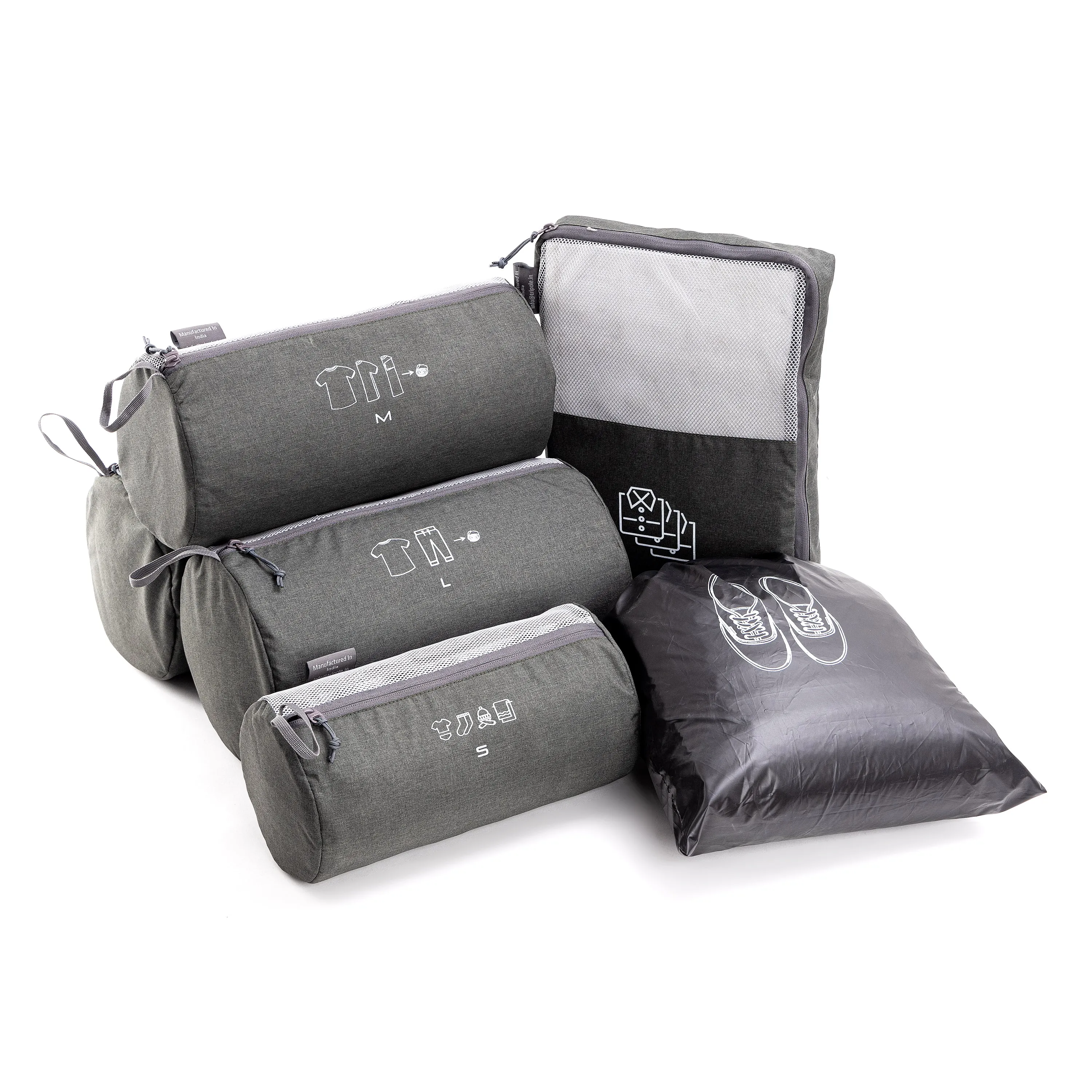 Tripole Organizer Packs - Cylindrical Shaped & Shirt Organizer- Set of 6