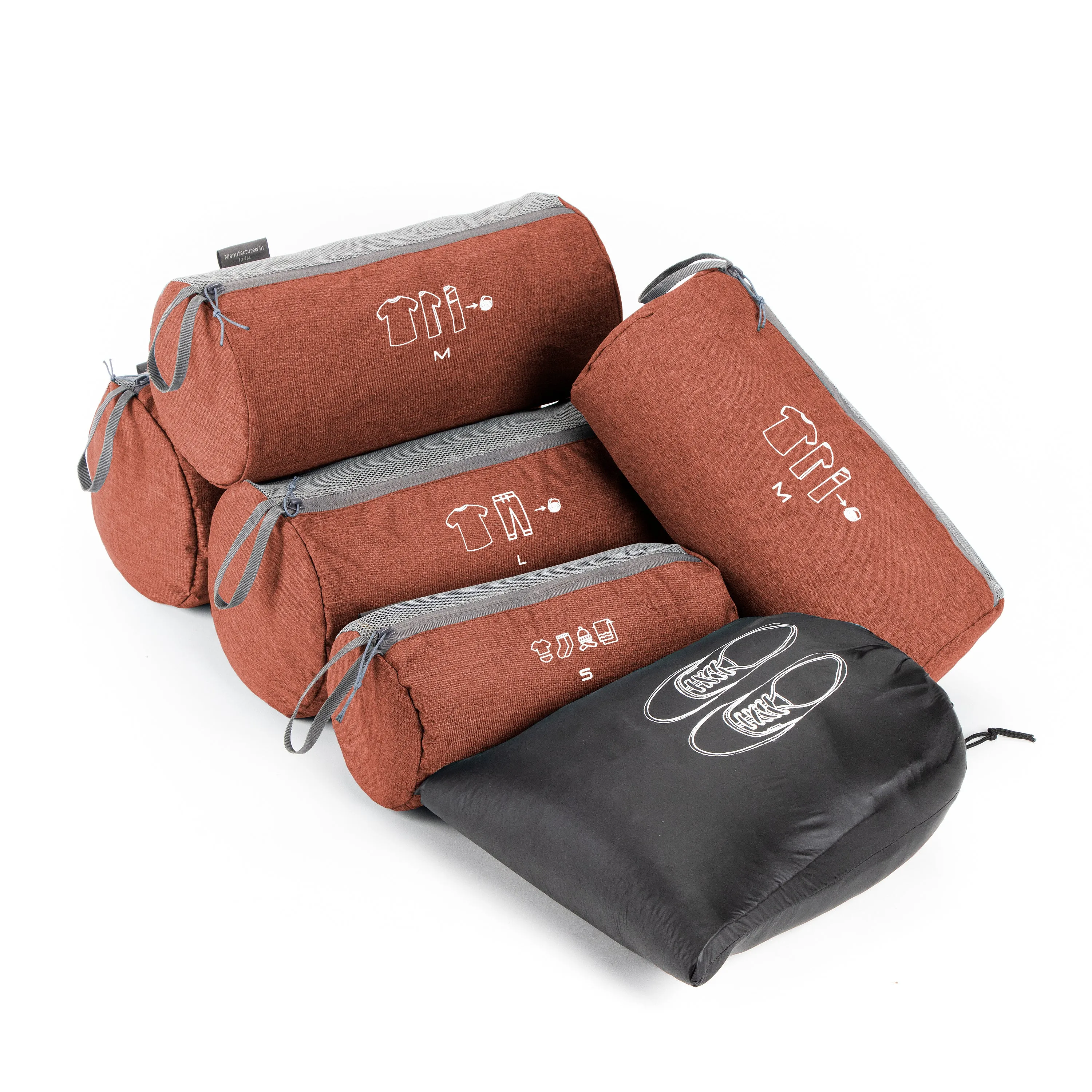 Tripole Organizer Packs - Cylindrical Shaped for Rucksacks - Set of 6