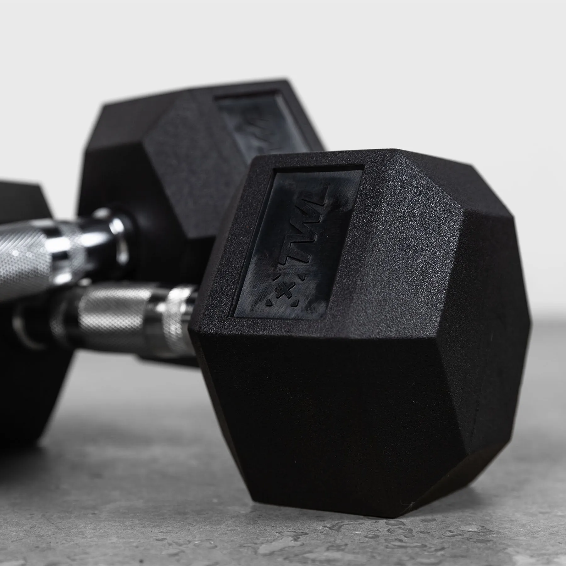 TWL - RUBBER HEX DUMBBELL - PAIR - BLACK