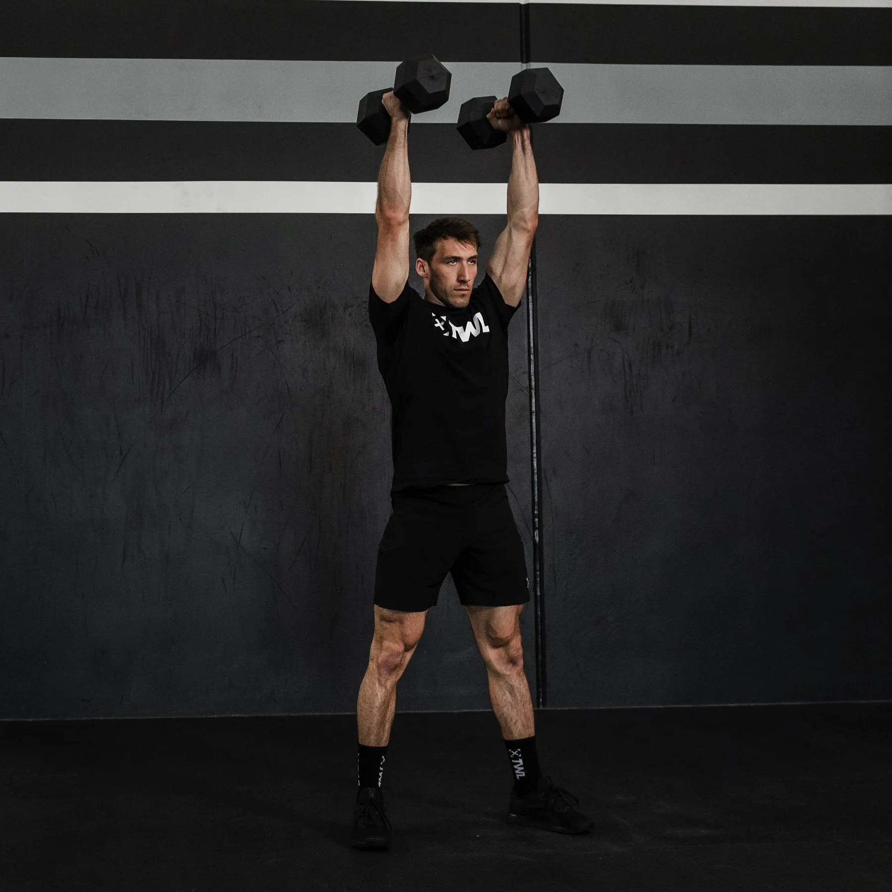 TWL - RUBBER HEX DUMBBELL - PAIR - BLACK