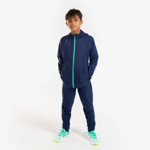Veste de course à pied coupe vent à capuche Enfant - Kiprun wind marine verte