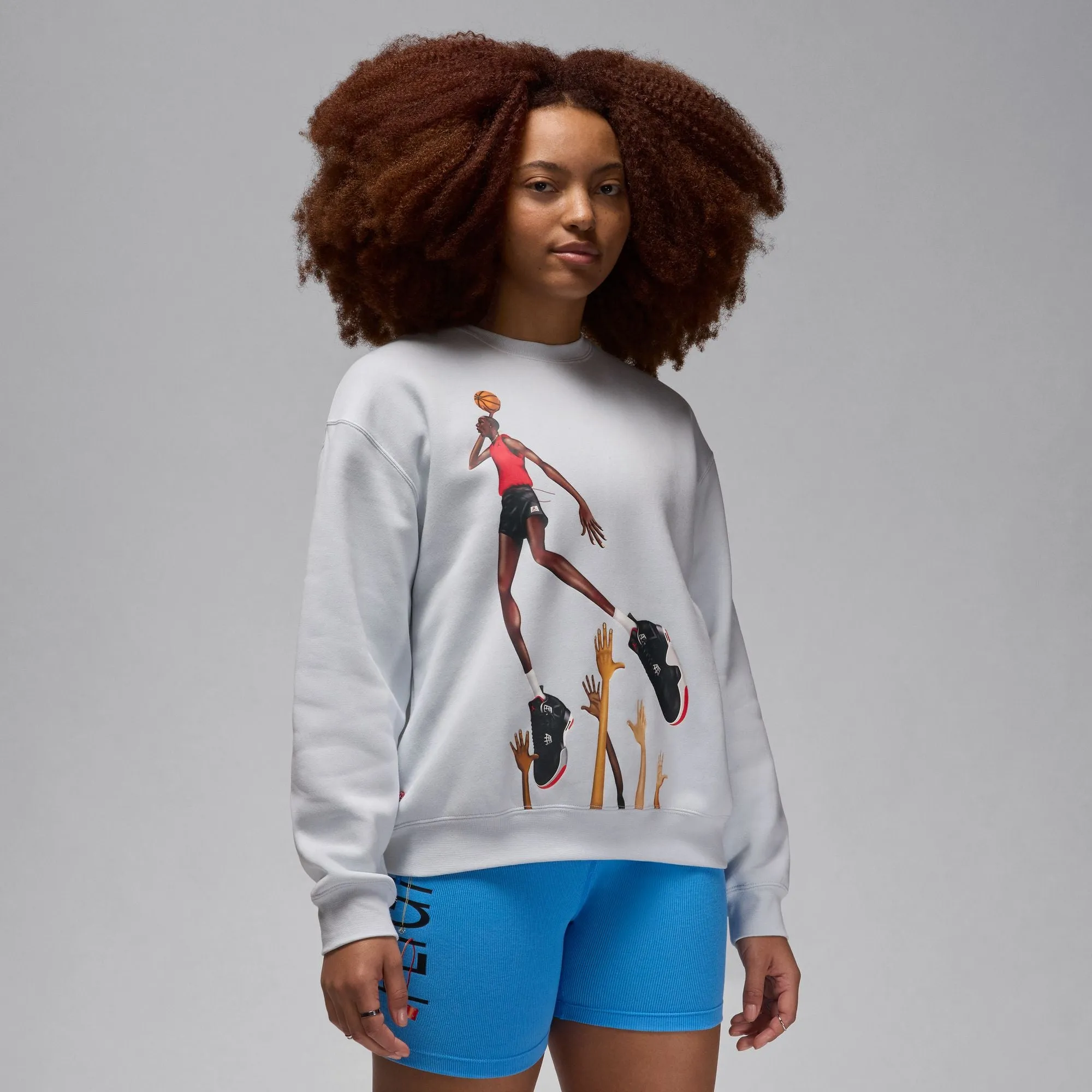 W ARTIST FLEECE CREW DARIEN BIRKS "PURE PLATINUM"