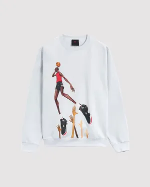 W ARTIST FLEECE CREW DARIEN BIRKS "PURE PLATINUM"