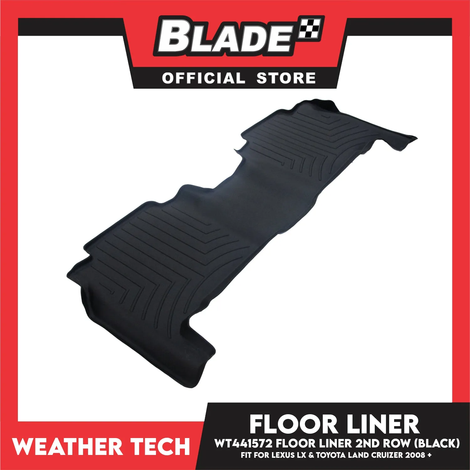 WeatherTech Rear Floor Liner WT441572 2nd Row (Black) Fit for Lexus LX 2008  & Toyota Land Cruizer 2008 
