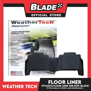 WeatherTech Rear Floor Liner WT441572 2nd Row (Black) Fit for Lexus LX 2008  & Toyota Land Cruizer 2008 