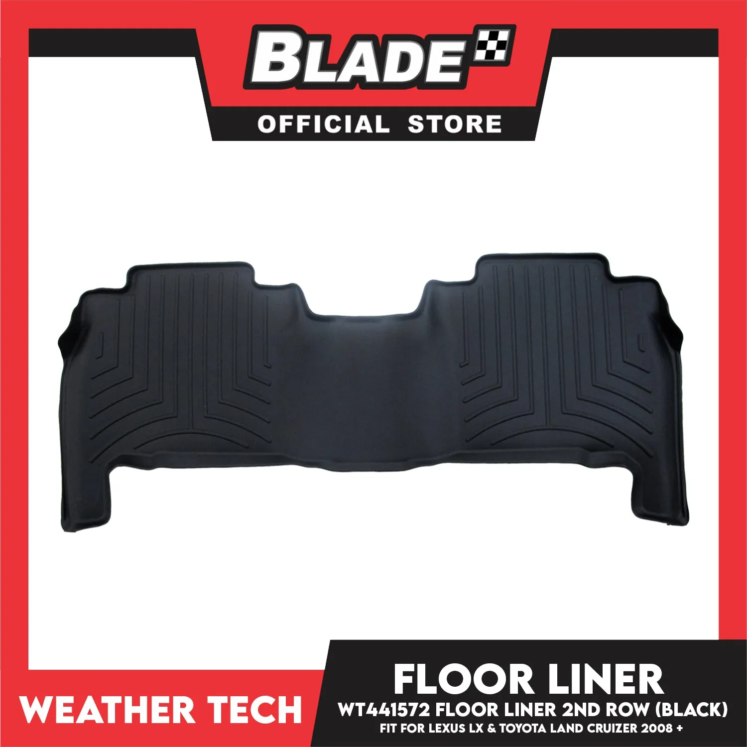 WeatherTech Rear Floor Liner WT441572 2nd Row (Black) Fit for Lexus LX 2008  & Toyota Land Cruizer 2008 