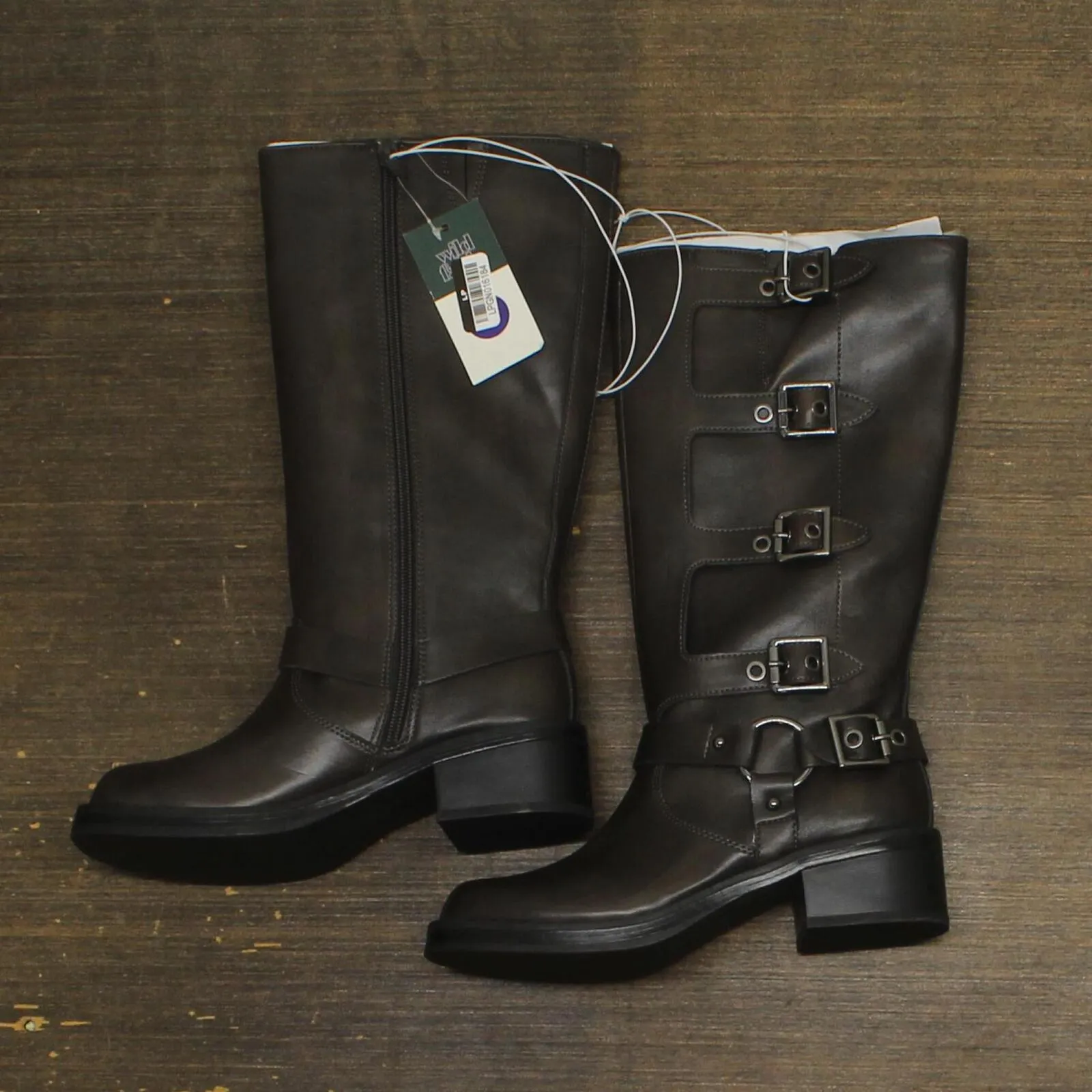 Wild Fable Womens Rebel Tall Moto Buckle Boots 90366583 Brown 6M