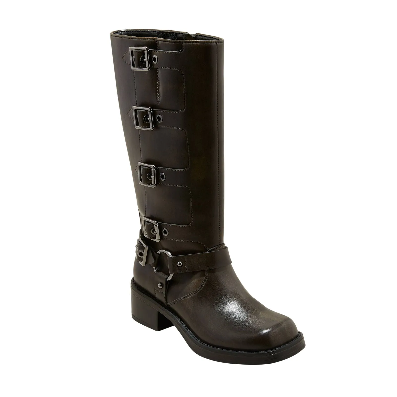 Wild Fable Womens Rebel Tall Moto Buckle Boots 90366583 Brown 8.5M