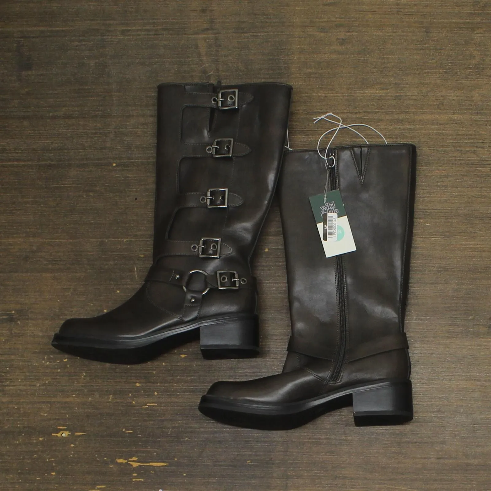 Wild Fable Womens Rebel Tall Moto Buckle Boots 90366583 Brown 8.5M
