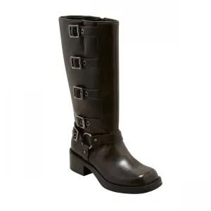 Wild Fable Womens Rebel Tall Moto Buckle Boots 90366583 Brown 9.5M