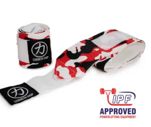 Zeus - Medium Wrist Wraps - Red/White/Black Camo - IPF APPROVED